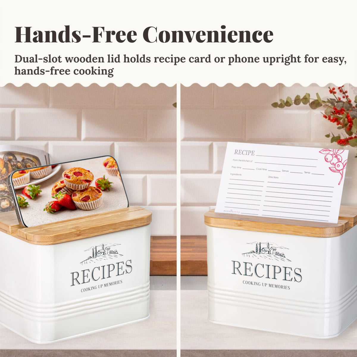 Noonberry vintage metal recipe cards set looks sturdy and timeless