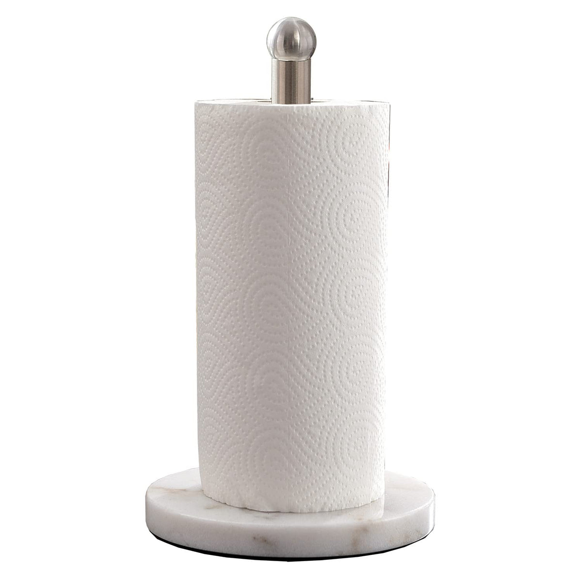 Noonext marble-base paper towel holder with a stable, wobble-free setup.