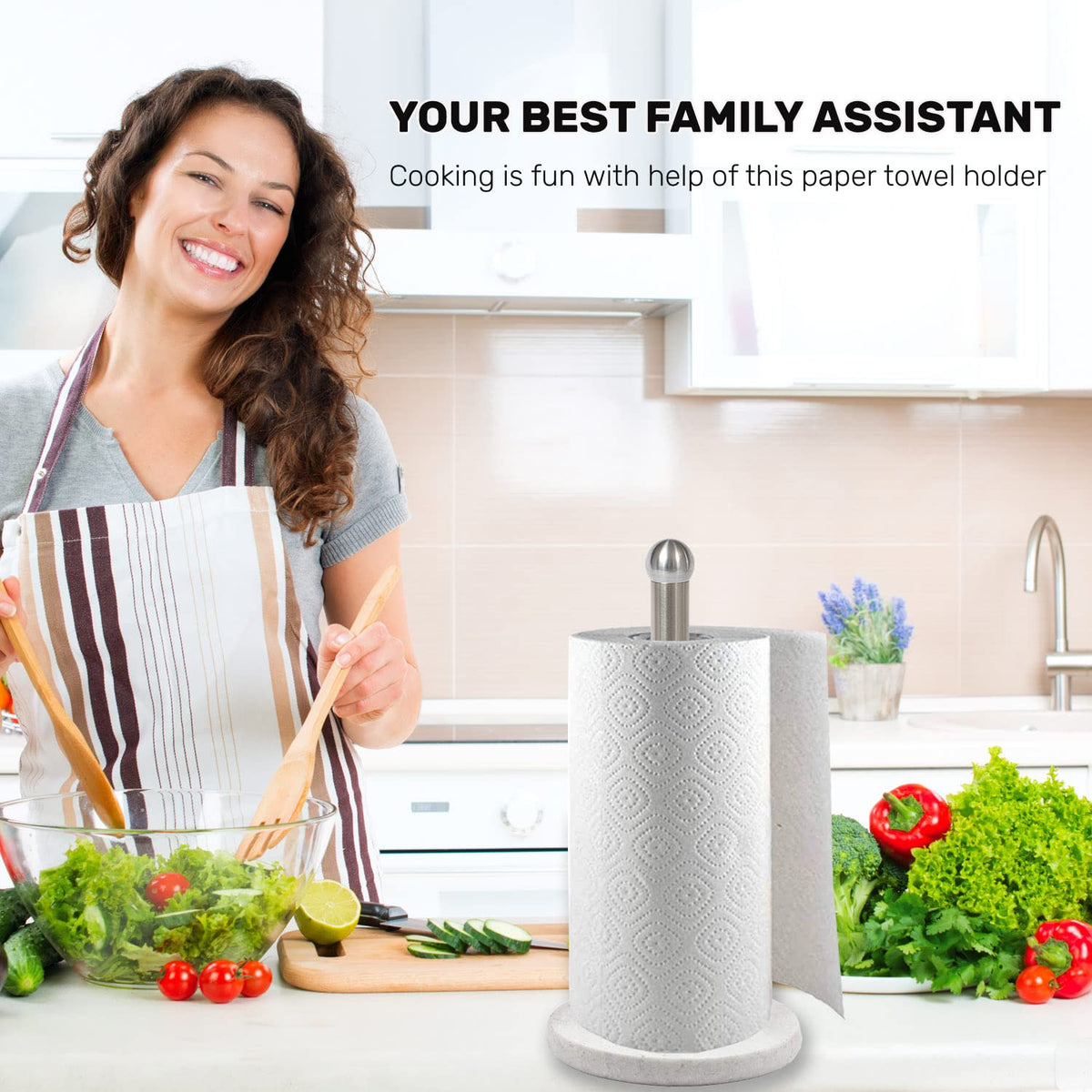 Noonext stable base prevents tipping during towel tearing.