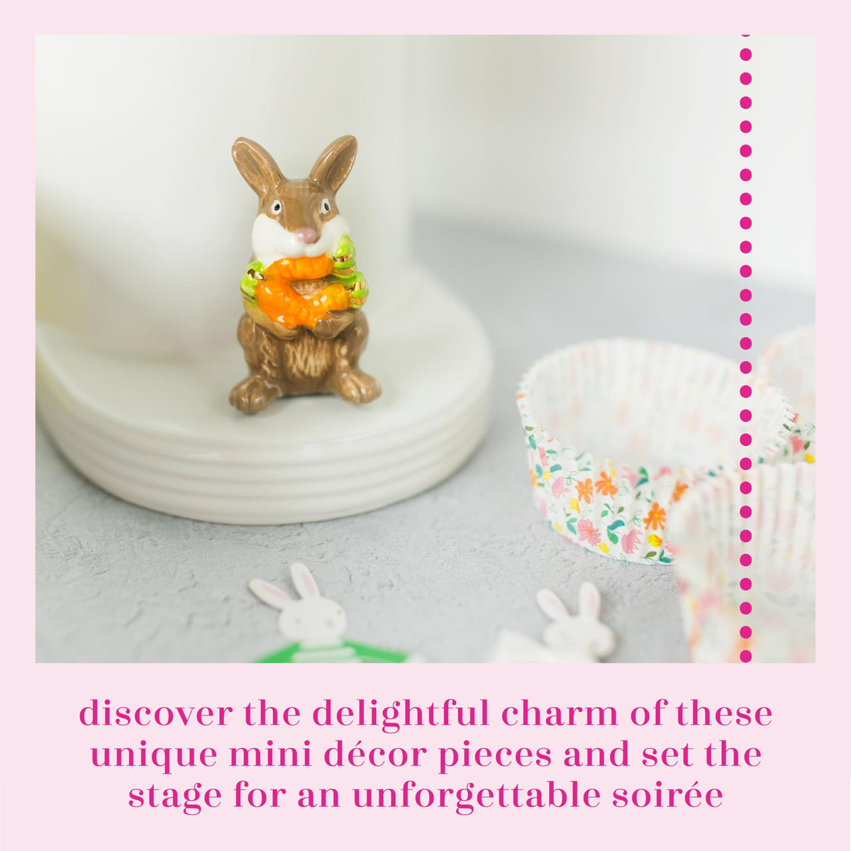 Nora Fleming interchangeable base with brown bunny mini offers versatile decor