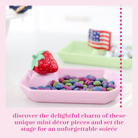 Nora Fleming Juicy Fruit Strawberry mini brightens dessert table settings and gifting