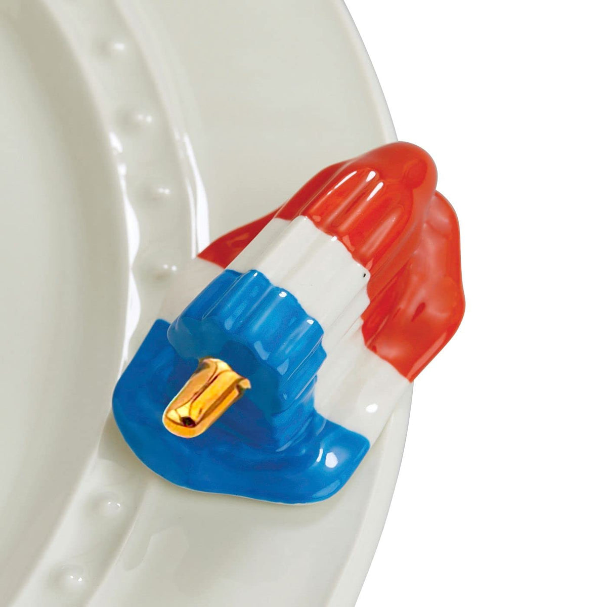 Nora Fleming Keep Cool Popsicle mini on its base for a summer tablescape