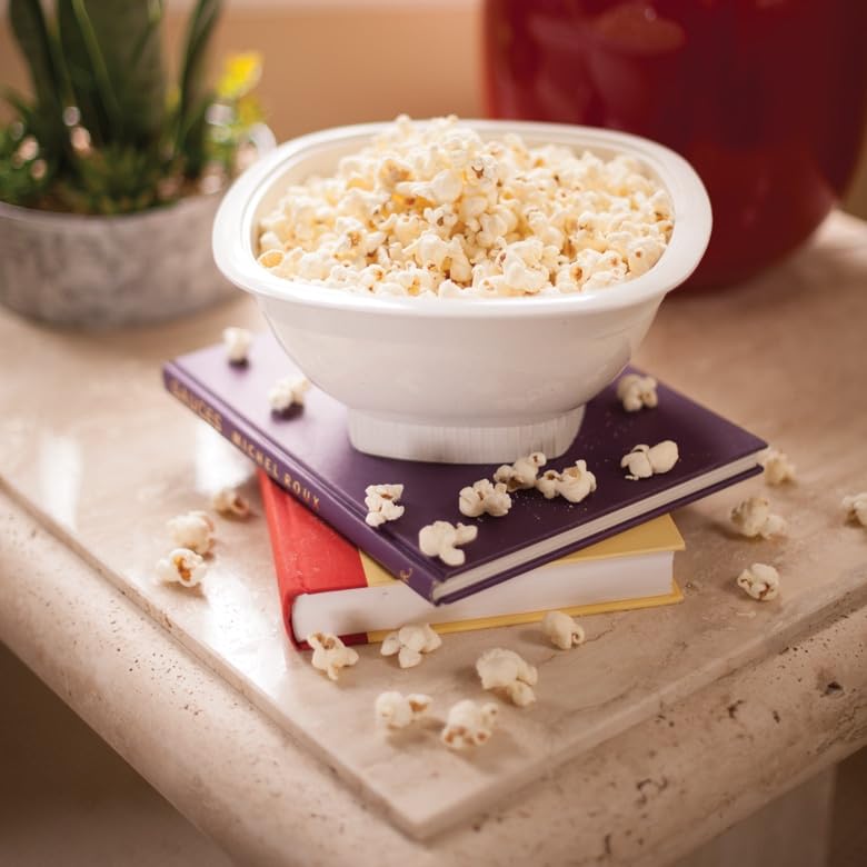 Nordic Ware 12-cup serving bowl ready to serve fresh popcorn.