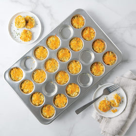 Nordic Ware 24-cup muffins in pan demonstrating even heat and rise