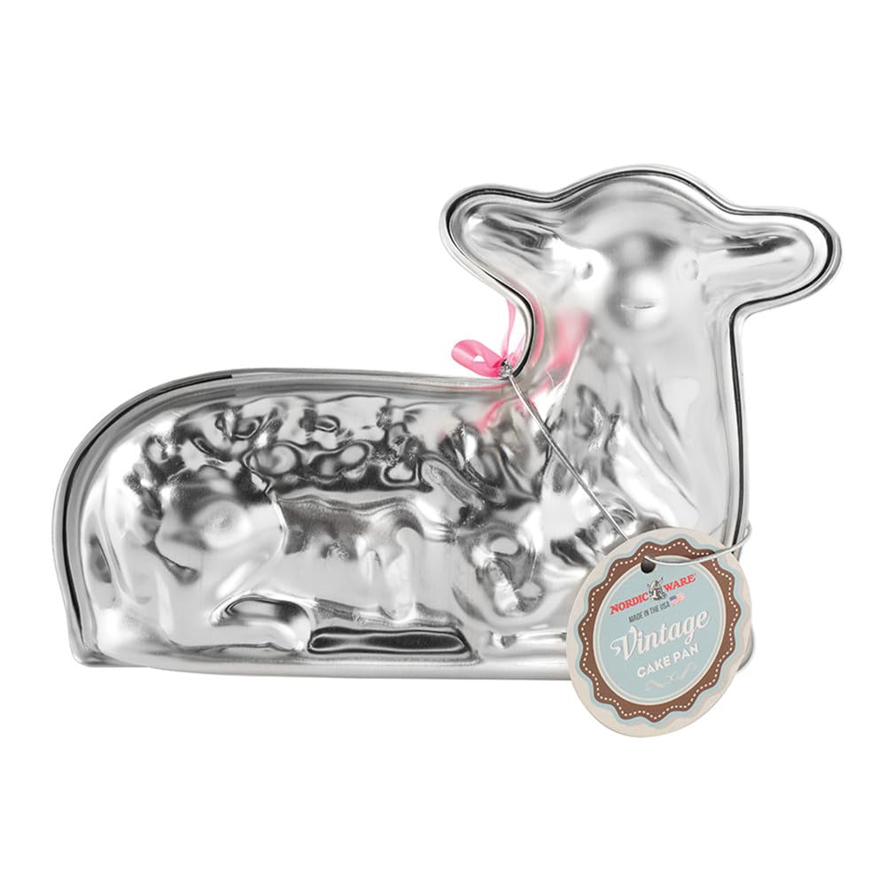 Nordic Ware 3D Lamb Cake Pan top view, freestanding lamb centerpiece for Easter.