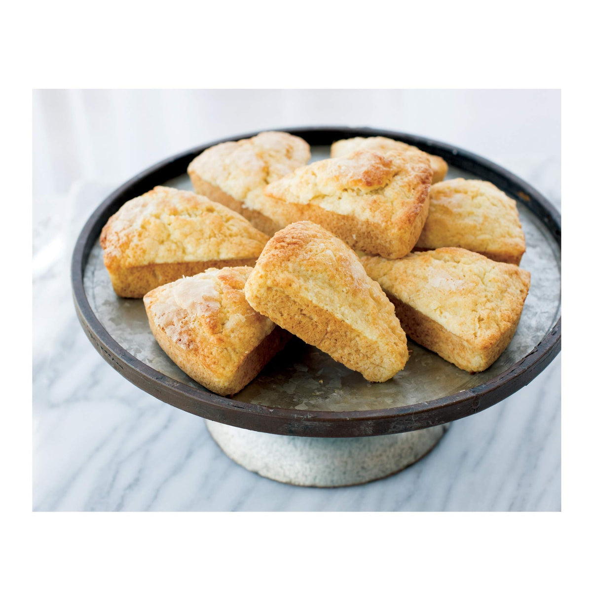 Nordic Ware 8-cavity pan showing dimensions and capacity for scones.