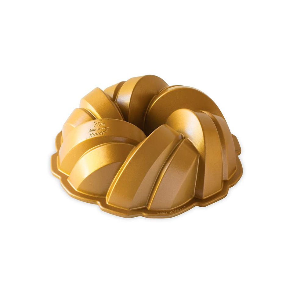 Nordic Ware NW95577 gold braided rope Bundt pan close-up showing intricate detail