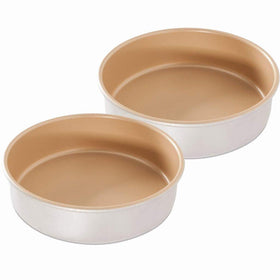 Nordic Ware 9-inch round nonstick cake pans, top view, easy release and even baking