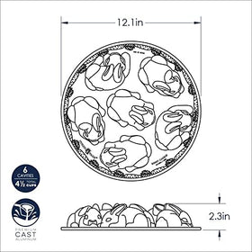 Nordic Ware Baby Bunny Cakelet 4.5 cup capacity serves generous portions for family sharing.