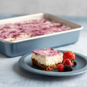 Nordic Ware Brilliant bakeware showing its nonstick coating for easy release.