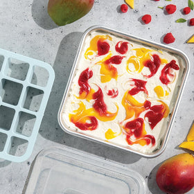 Nordic Ware Brownie Buddy Lid keeps freshly baked bars neatly stored.