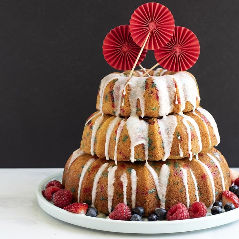 Nordic Ware Bundt pan offers easy release and quick cleanup after baking.