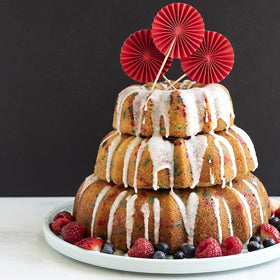 Nordic Ware Bundt pan offers easy release and quick cleanup after baking.