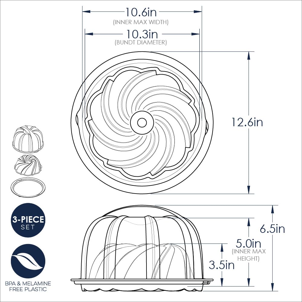 Nordic Ware Cake Keeper base and lid designed for portable, fresh-tasting cakes.