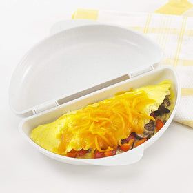 Nordic Ware set in use, preparing a home-made breakfast quickly