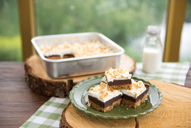 Nordic Ware pan with encapsulated steel rim close-up highlighting warp resistance.