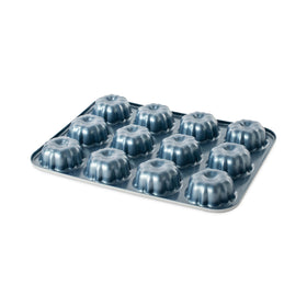 Nordic Ware formed mini Bundt Twilight Blue pan exterior view highlights even heat
