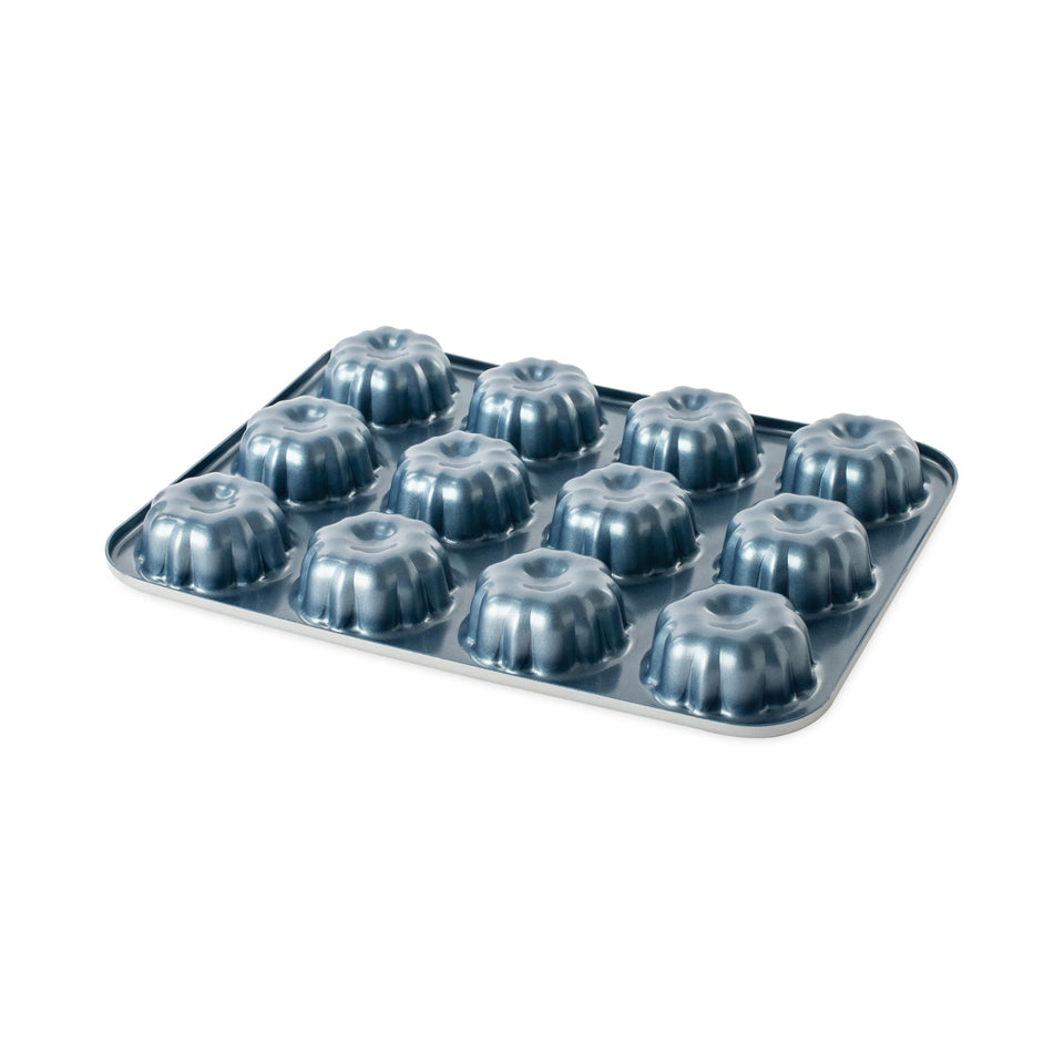 Nordic Ware formed mini Bundt Twilight Blue pan exterior view highlights even heat