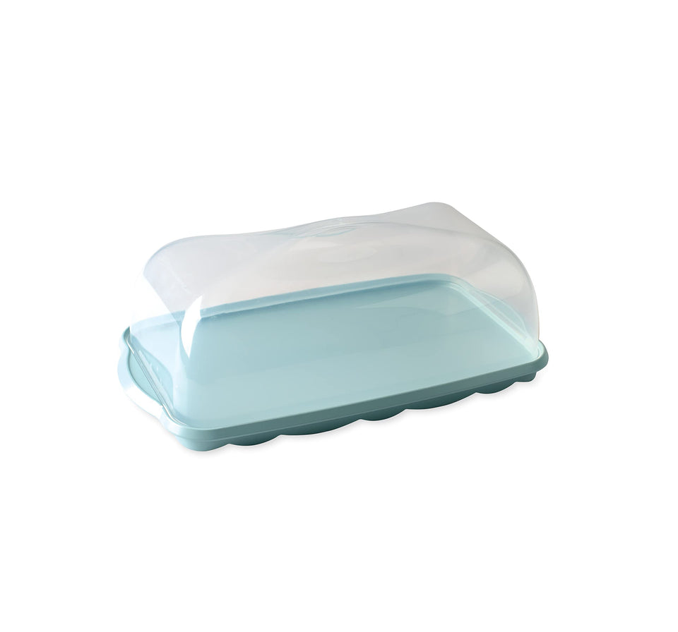 Nordic Ware loaf cake keeper base, sturdy storage for freshly baked loaves.