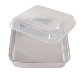 Nordic Ware natural aluminum square pan for even baking and durability.