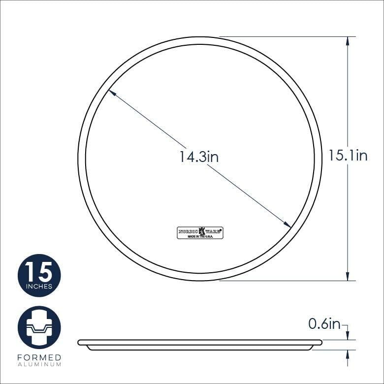 Nordic Ware Naturals 14-inch pizza pan close-up highlights crisp edges