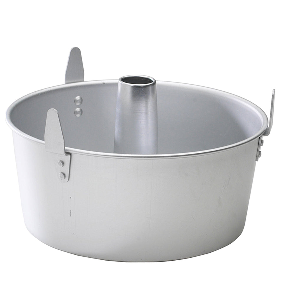 Nordic Ware Naturals angel food pan with removable cone for easy cake release.