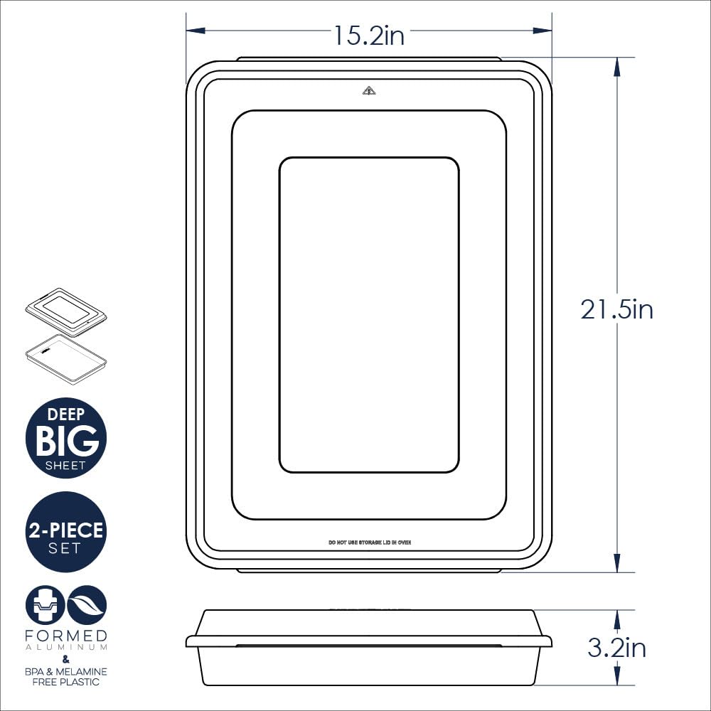 Nordic Ware Naturals Big Batch Pan, encapsulated steel rim prevents warping.
