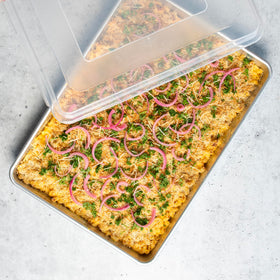 Nordic Ware Naturals Big Batch Pan, side view, even heating for bars and sheet cakes.