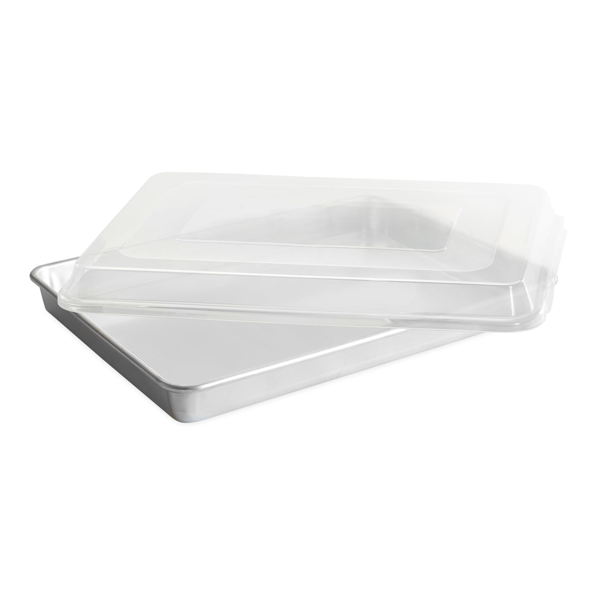 Nordic Ware Naturals Big Batch Pan with Lid, top view for large-batch baking and transport.