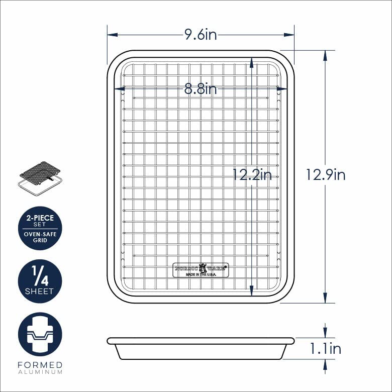 Nordic Ware Naturals grid lifts food; improves air circulation.