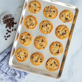 Nordic Ware Naturals Half Sheet with Lid, lid-transport feature highlighted for on-the-go baking