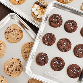 Nordic Ware Naturals jelly roll pan showing even heat distribution for uniform browning.