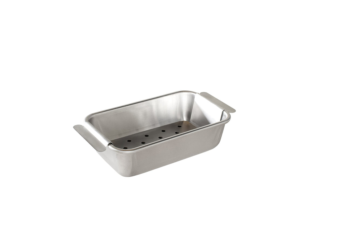 Nordic Ware Naturals meat loaf pan with perforated trivet for healthier baking and even browning.