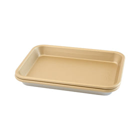Nordic Ware Naturals nonstick eighth sheet air fryer-ready with shelves for quick meals.