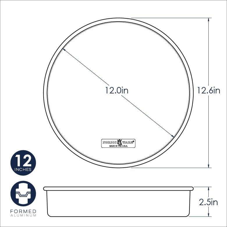 Nordic Ware Naturals Round Cake Pan 12in aluminum detail for durability
