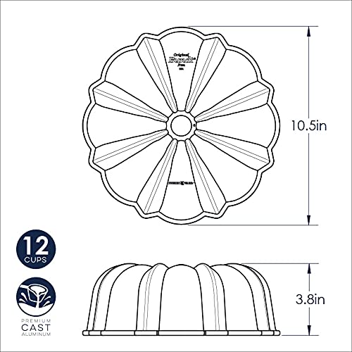 Nordic War Original Bundt 12-Cup silver on kitchen counter