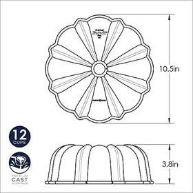 Nordic War Original Bundt 12-Cup silver on kitchen counter
