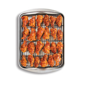 Nordic Ware oven crisp pan with rack for even browning