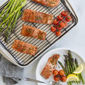 Nordic Ware oven crisp rack elevates food for air circulation