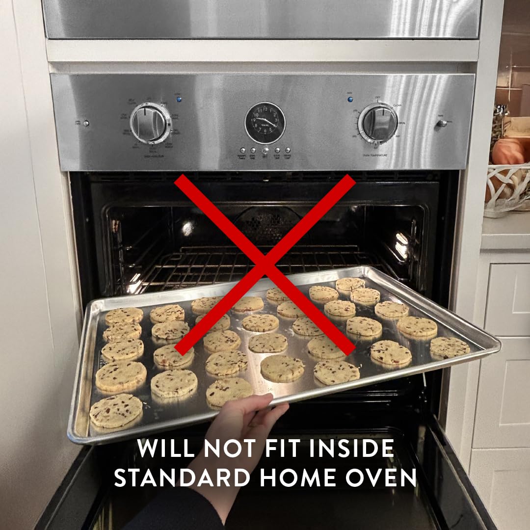 Nordic Ware pan compatible with parchment paper and silicone baking mats for easy cleanup.