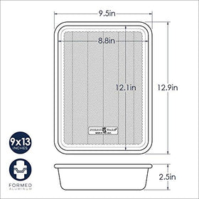 Nordic Ware Prism pan rim detail demonstrates warp-resistant encapsulated steel edge.