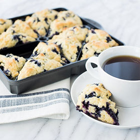 Nordic Ware Procast Mini Scone Pan in-use during oven bake for quick mini treats.