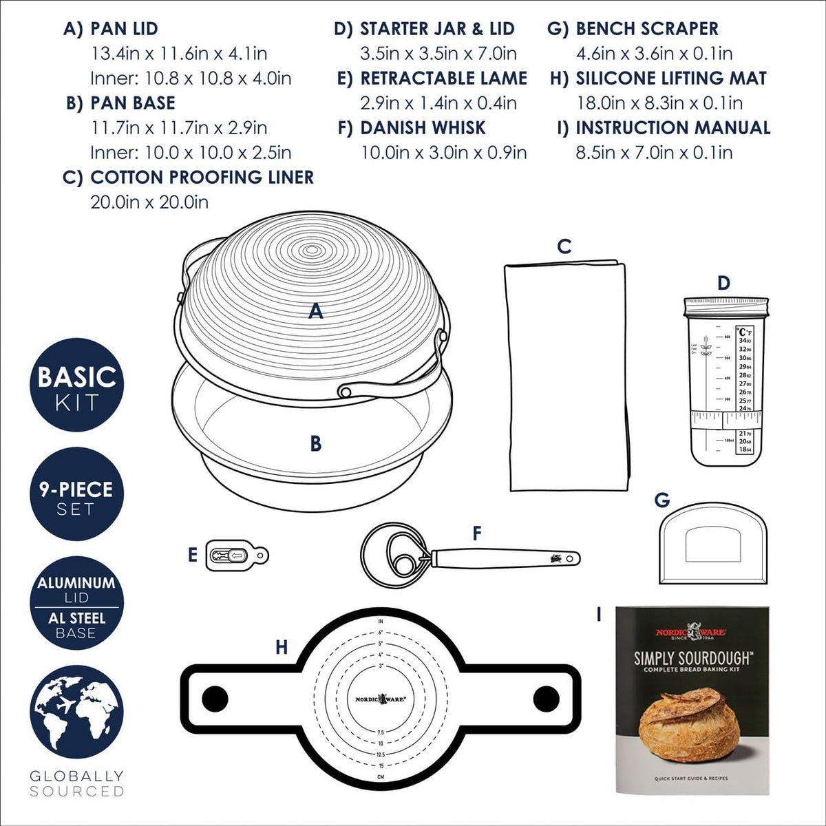 Nordic Ware Simply Sourdough retractable lame for precise scoring of dough.