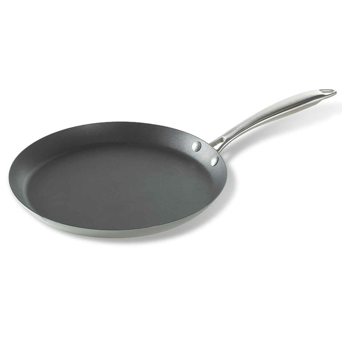 Nordic Ware traditional 10-inch crepe pan top view highlighting large cooking area for thin crepes