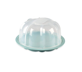 Nordic Ware Bundt Cake Keeper base with twist-lock for secure transport