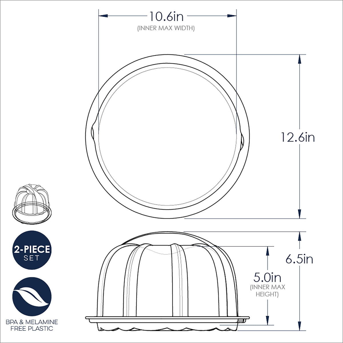 Nordic Ware Bundt Cake Keeper BPA-free material supports everyday use