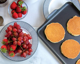 Nordic Ware Two Burner Griddle ideal for eggs and French toast with easy cleanup.