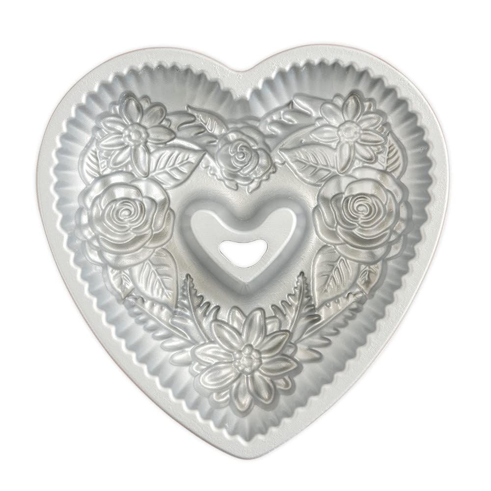 Nordic Ware Wildflower Heart Bundt Pan handmade in America with durable materials for lifetime use