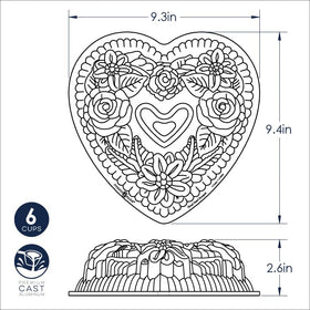 Nordic Ware Wildflower Heart Bundt Pan oven safe up to 400°F for versatile baking