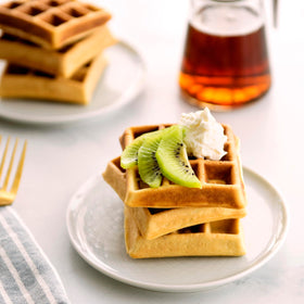 Nordic Ware 15040 assembled waffle iron demonstrates slim profile
